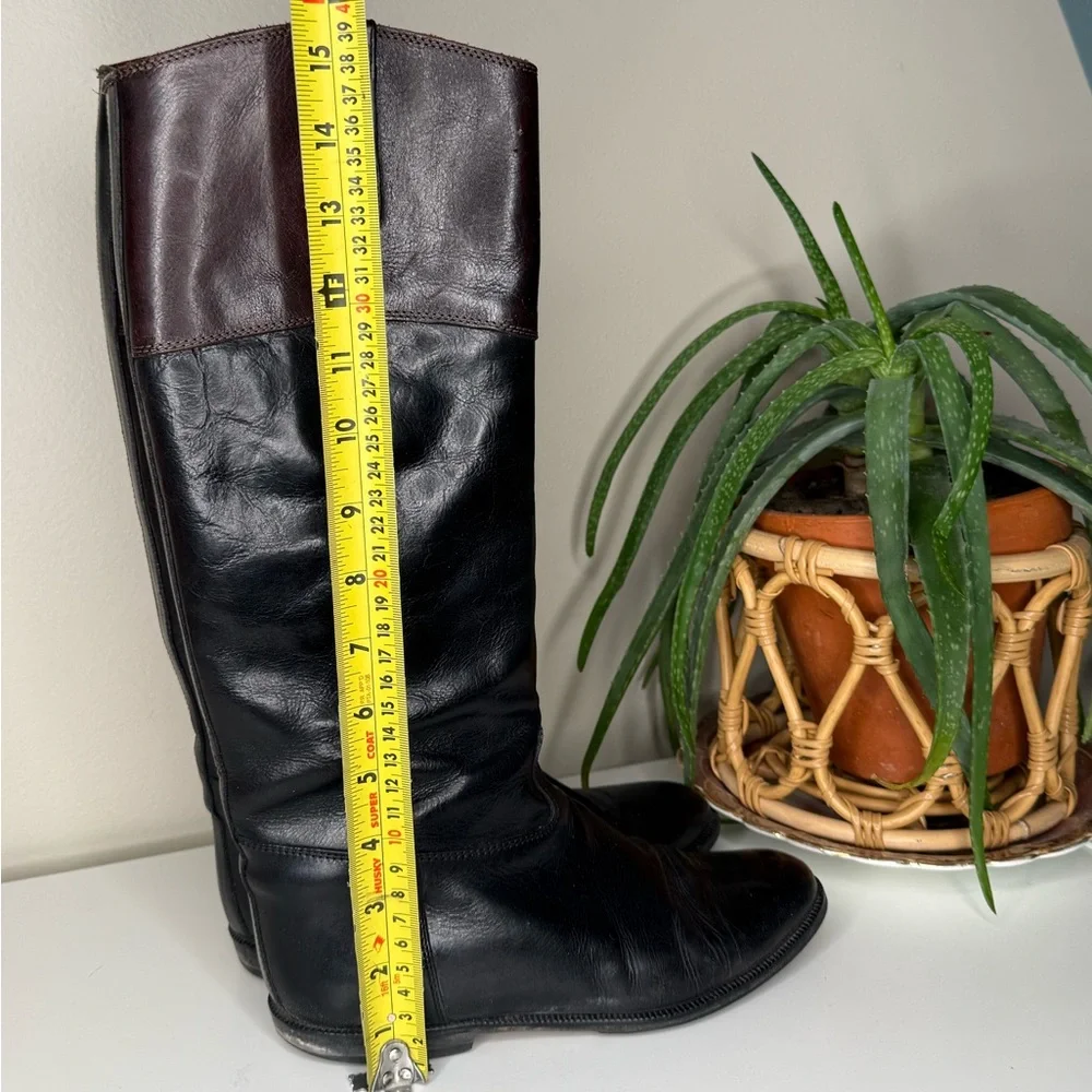 Joan & David Italian Leather Riding Boots 37.5 /7.5 Vintage Knee High Equestrian - Picture 9 of 10